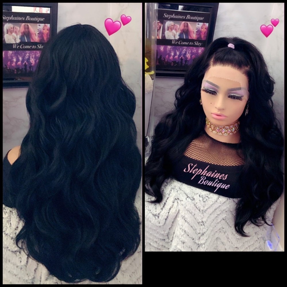- Human Hair Blended Lace Front Wig